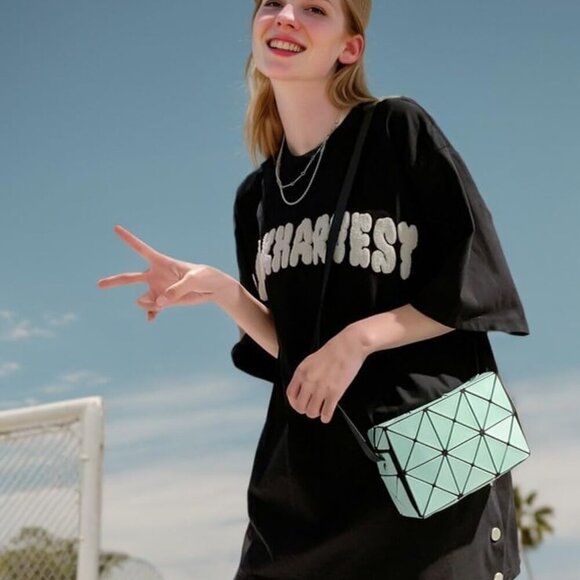 Small Geometric Rhombus Bag Unisex Crossbody Over the Shoulder Purse - Picture 5 of 6